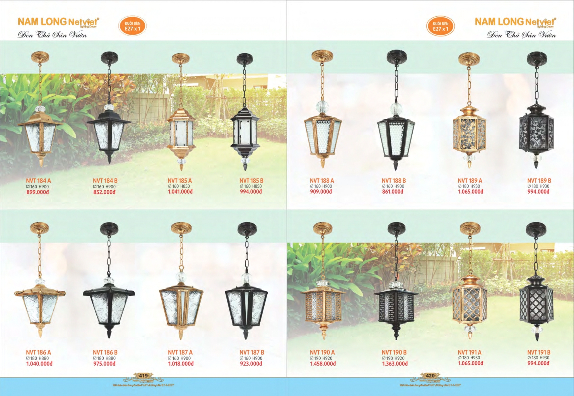 Bảng giá đèn trang trí Nam Long